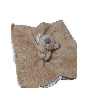 Child Of Mine Carters Koala Security Blanket Lovey Brown & White Plush Satin Bab